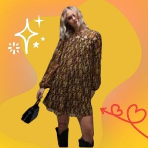 Topshop Glitchy Sunflower print dress